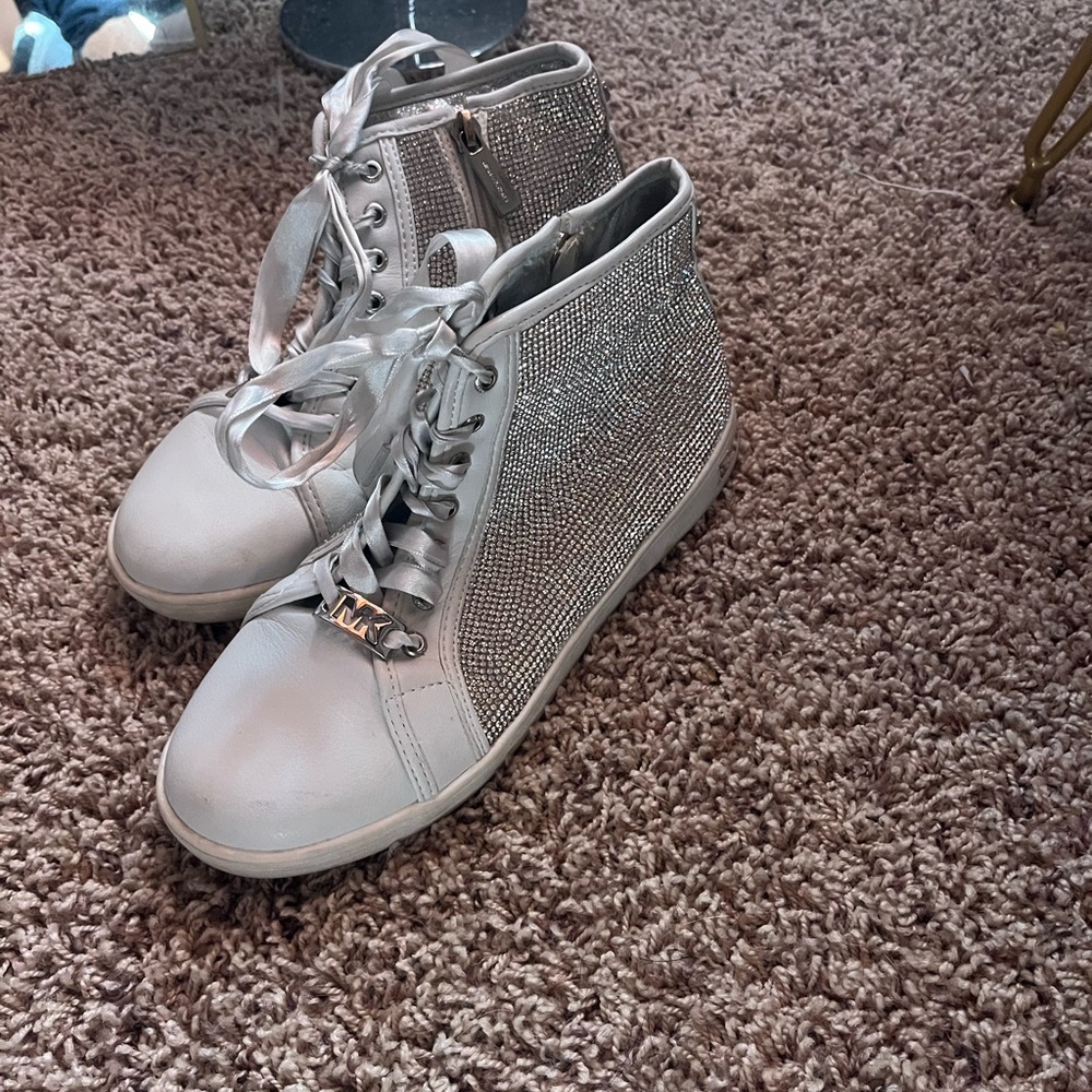 Michael Kors Silver Embellished Sneakers